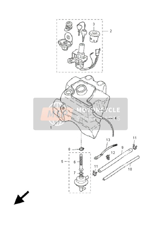 Yamaha YQ50R AEROX 2005 Serbatoio di carburante per un 2005 Yamaha YQ50R AEROX